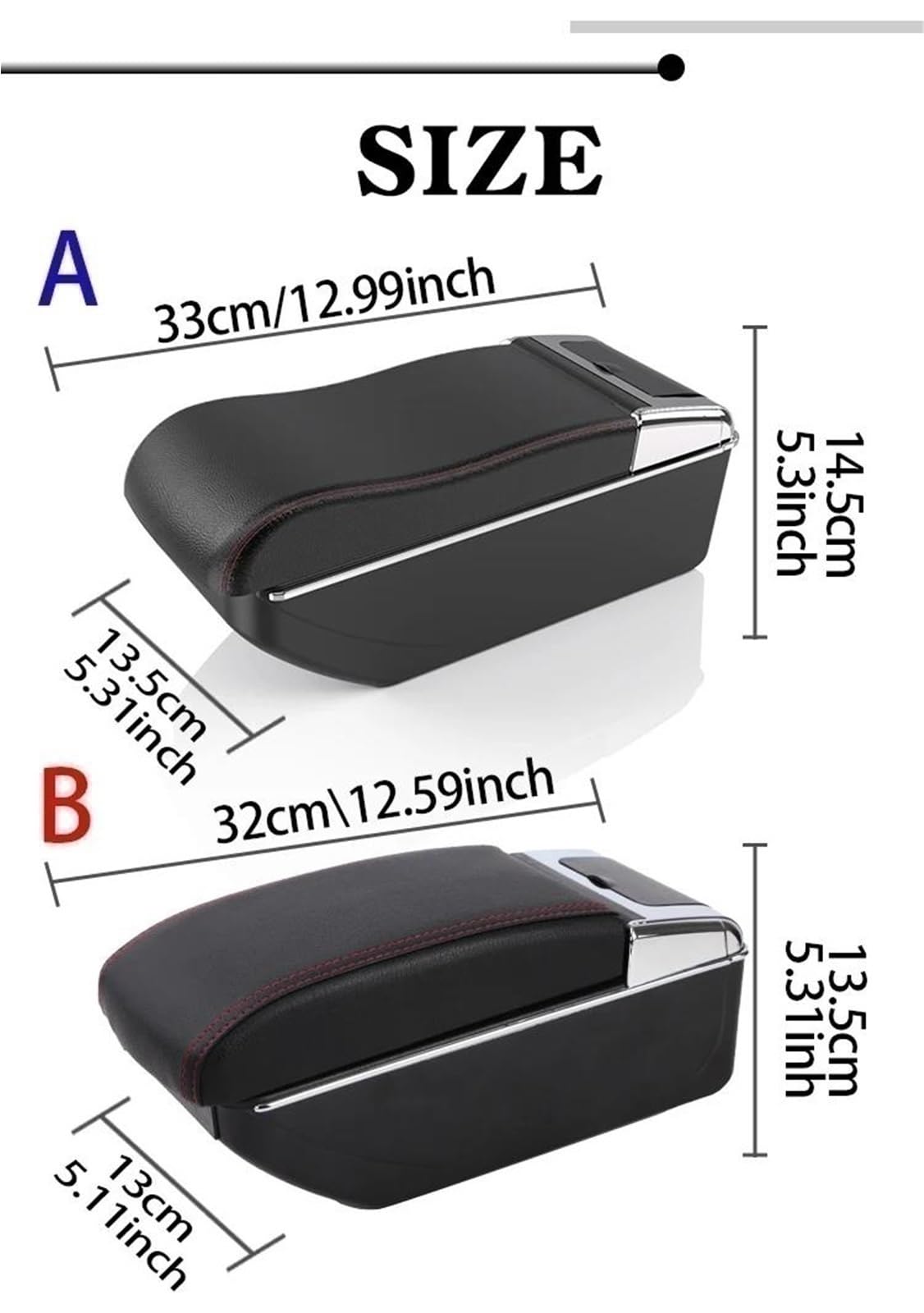 Per La Modifica Dell'estensione Del Bracciolo Dell'auto Per Verso EZ Accessorio Organizer Per Consolle Centrale A Doppio Strato, Nero(A curved red line)