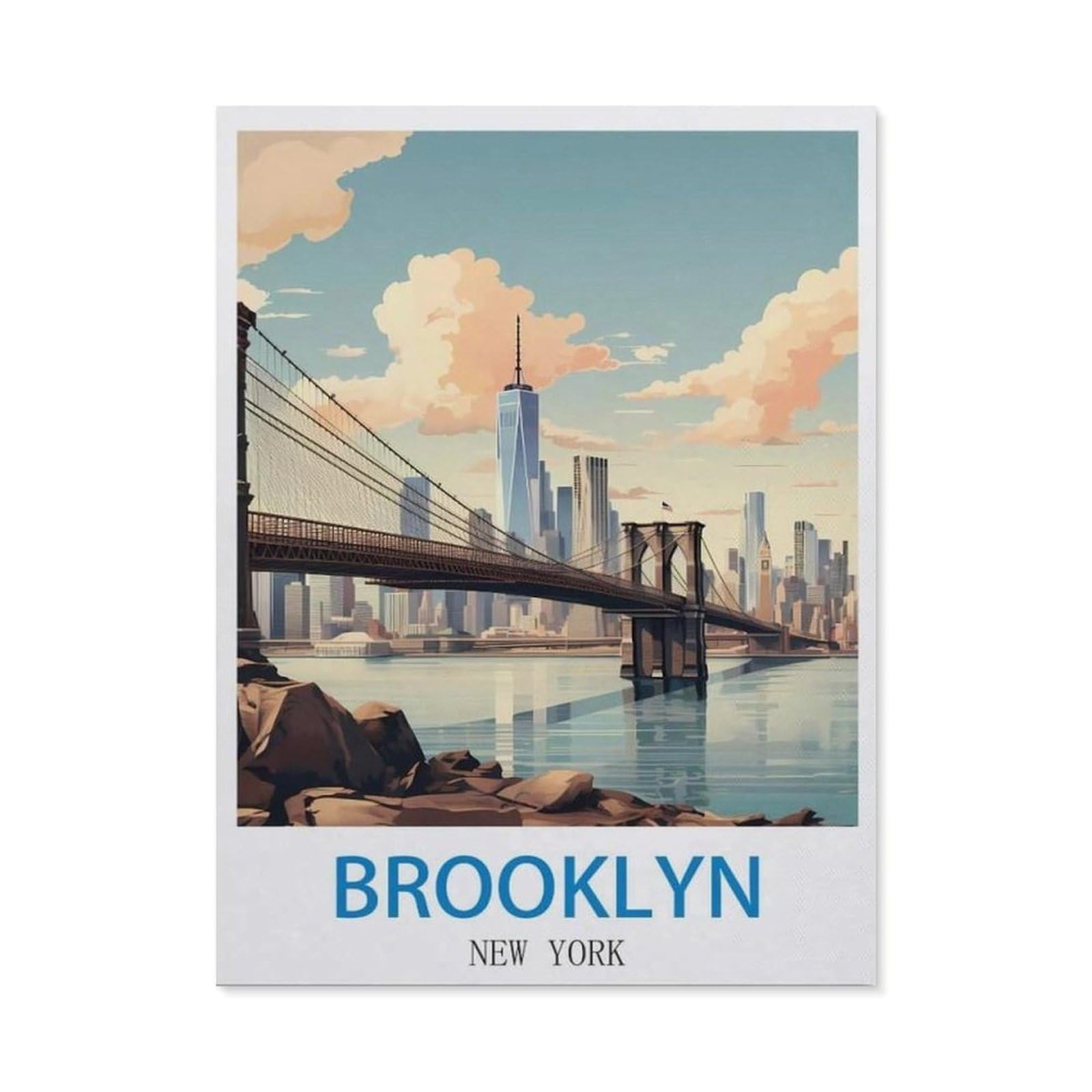 BEAYODKP DIY 5D Diamond Painting，Brooklyn New York（30 x 40 cm）