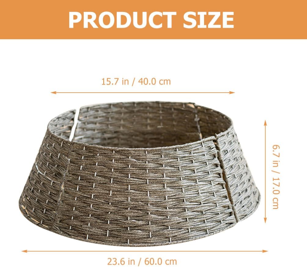 PRETYZOOM Christmas Tree Skirt Collar Handmade Knitted Tree Decoration for Xmas Decor Stylish Base Cover for Festive Holiday Display