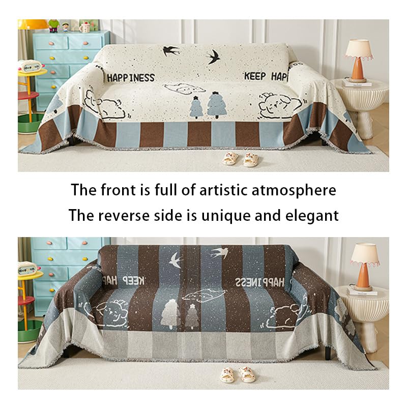 Jet de canapé chenille réversible pour protéger des animaux - 4