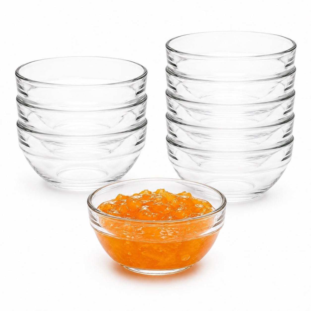 Judinsun 10 Pcs Small Glass Bowls 75ml, Mini Glass Dipping Bowl