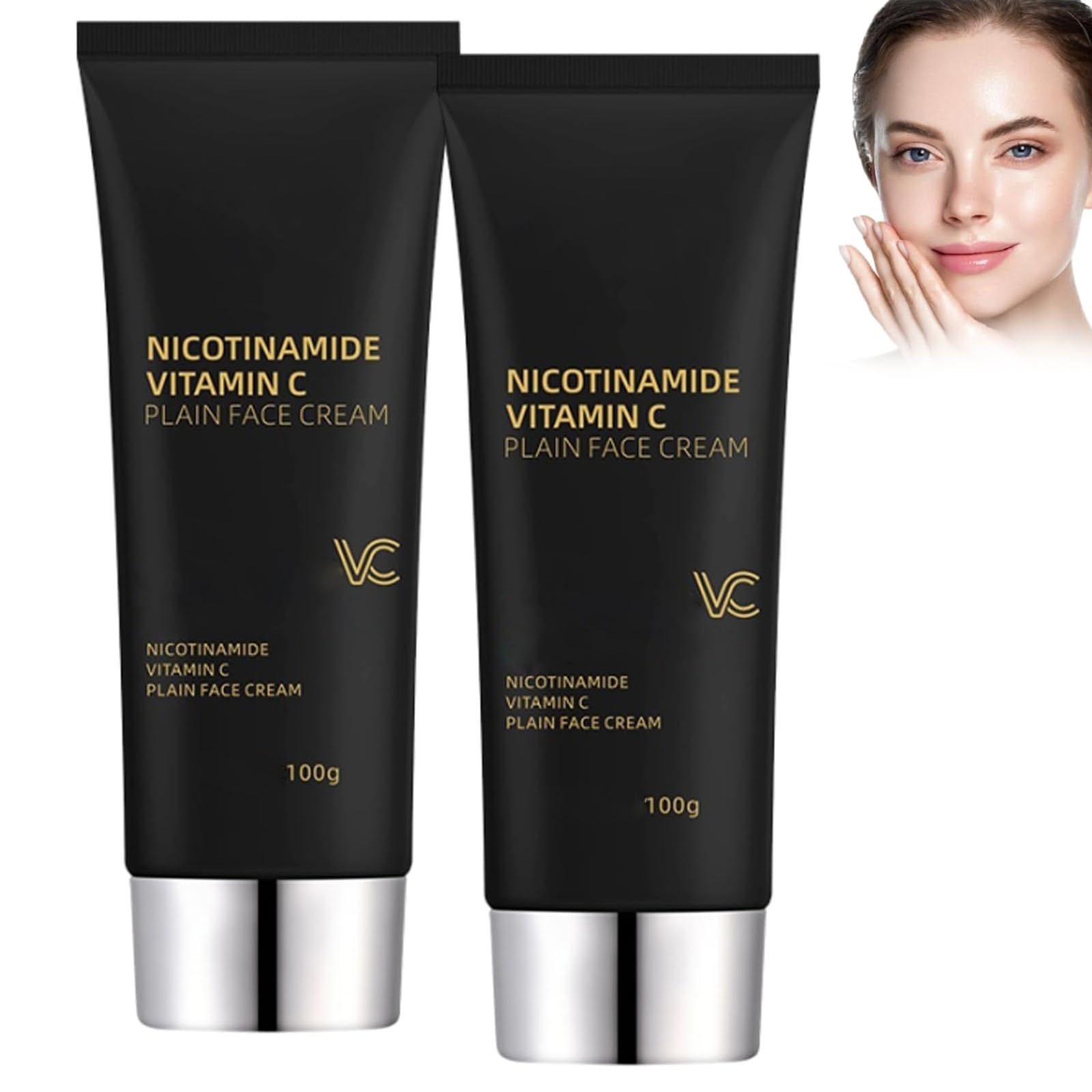 Crème de maquillage hydratante à la Niacinamide et vitamine C - Tube noir (Lot de 2)