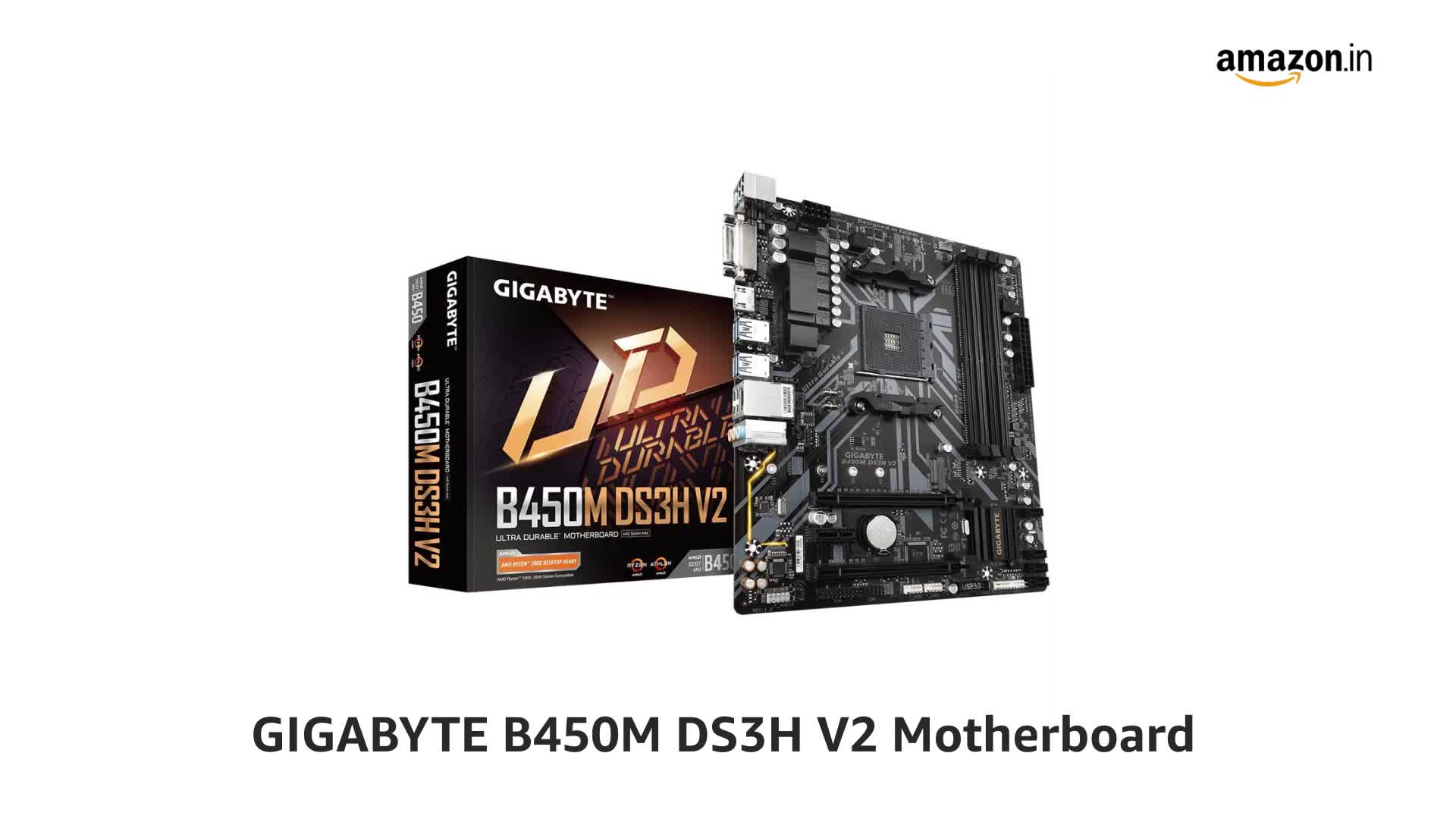 GIGABYTE B450M DS3H V2 AMD Ryzen AM4 Micro ATX Motherboard