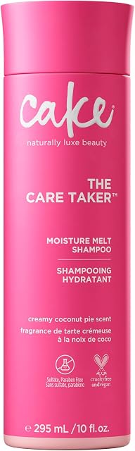 Cake Beauty Moisturizing Shampoo, The Care Taker – Hydrates and Replenishes Dry Hair – With Coconut Water, Hyaluronic Acid & Shea Butter - For All Hair Types - 296 ml
