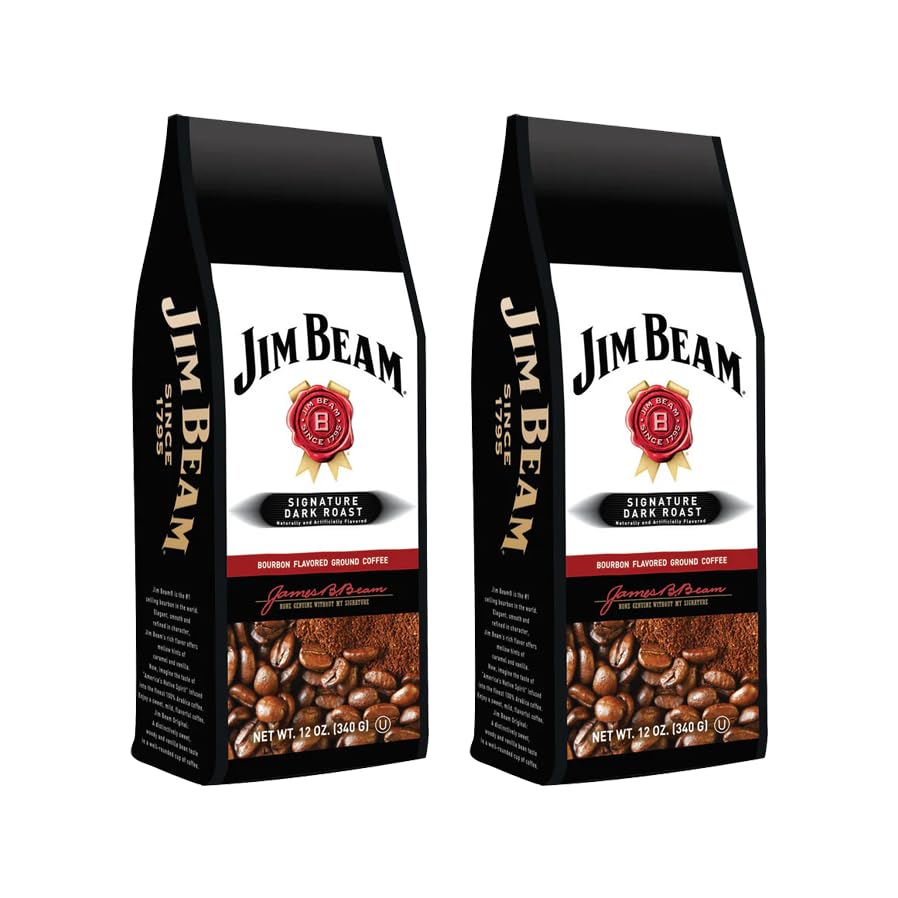 Bourbon Vanilla Inspired Ground Coffee 2-Pack (2 x 12oz Bags) – Smooth Medium Roast with Creamy Vanilla and Toasted Oak Notes