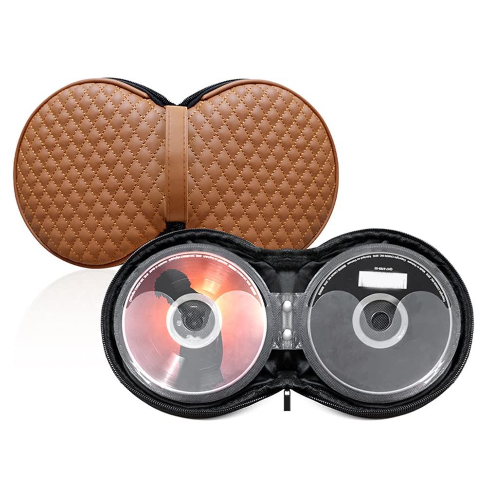 Borsa CD Per Auto, Custodia per CD/DVD da 20 Capacità Portafoglio Portafoglio Portatile Custodia per DVD Esterno Organizer Cartella CD in in Pelle PU per Auto da Viaggio per Ufficio a Casa