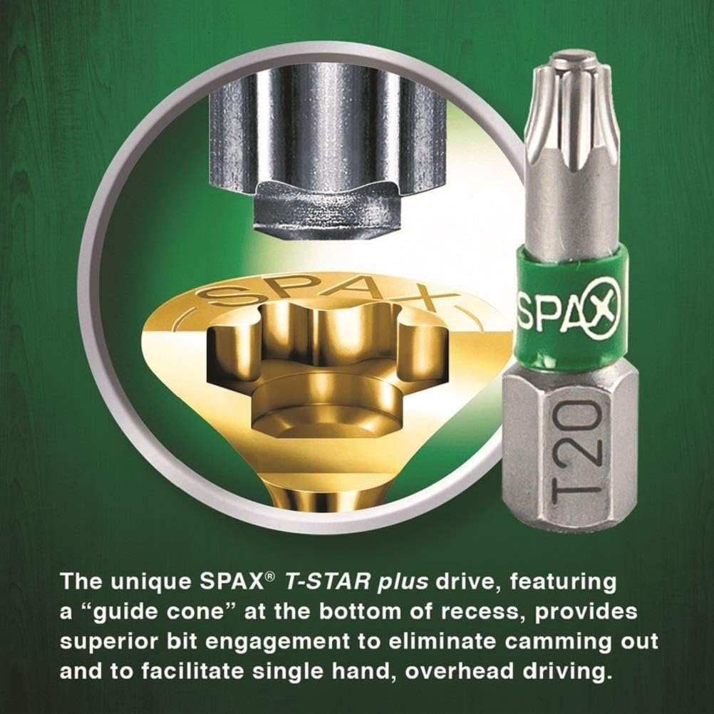 SPAX #10 x 2-1/2" Wafer Head Partial Thread T-Star+ Yellow Zinc Cabinet 1LB 75CT