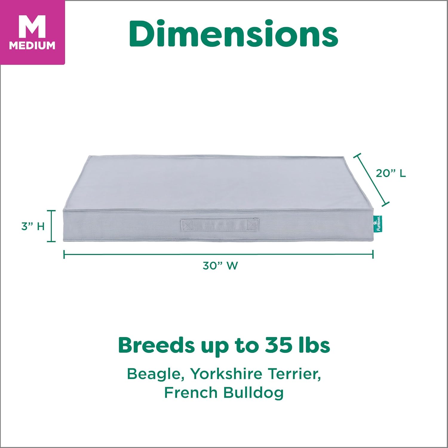 Premium Indoor-Outdoor Deluxe Orthopedic Mattress Pet Bed, Gray Mist, Medium
