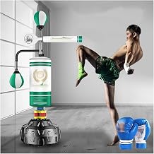 Adjustable Height Boxing Speed Trainer Freestanding Box Spinning Bar with Gloves for Office Gym Home