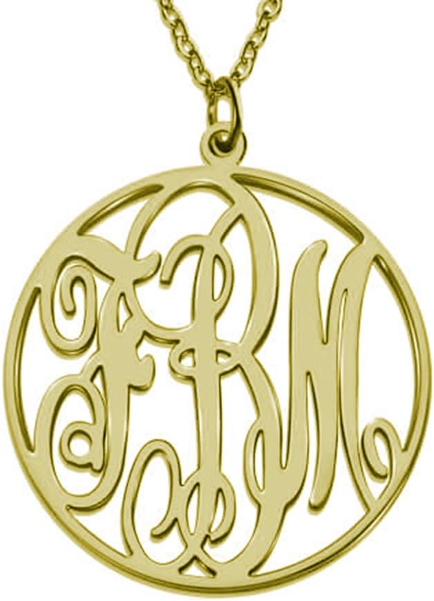 925 Sterling Silver Monogram Necklace Pendants Custom Made with Any Initials