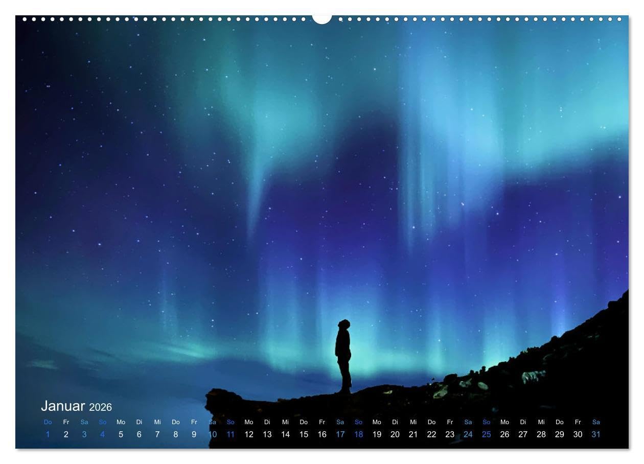 Magische Polarlichter der Erde (Wandkalender 2026 DIN A2 quer), CALVENDO Monatskalender: Atemberaubende Aufnahmen imposanter Lichterscheinungen (CALVENDO Natur)