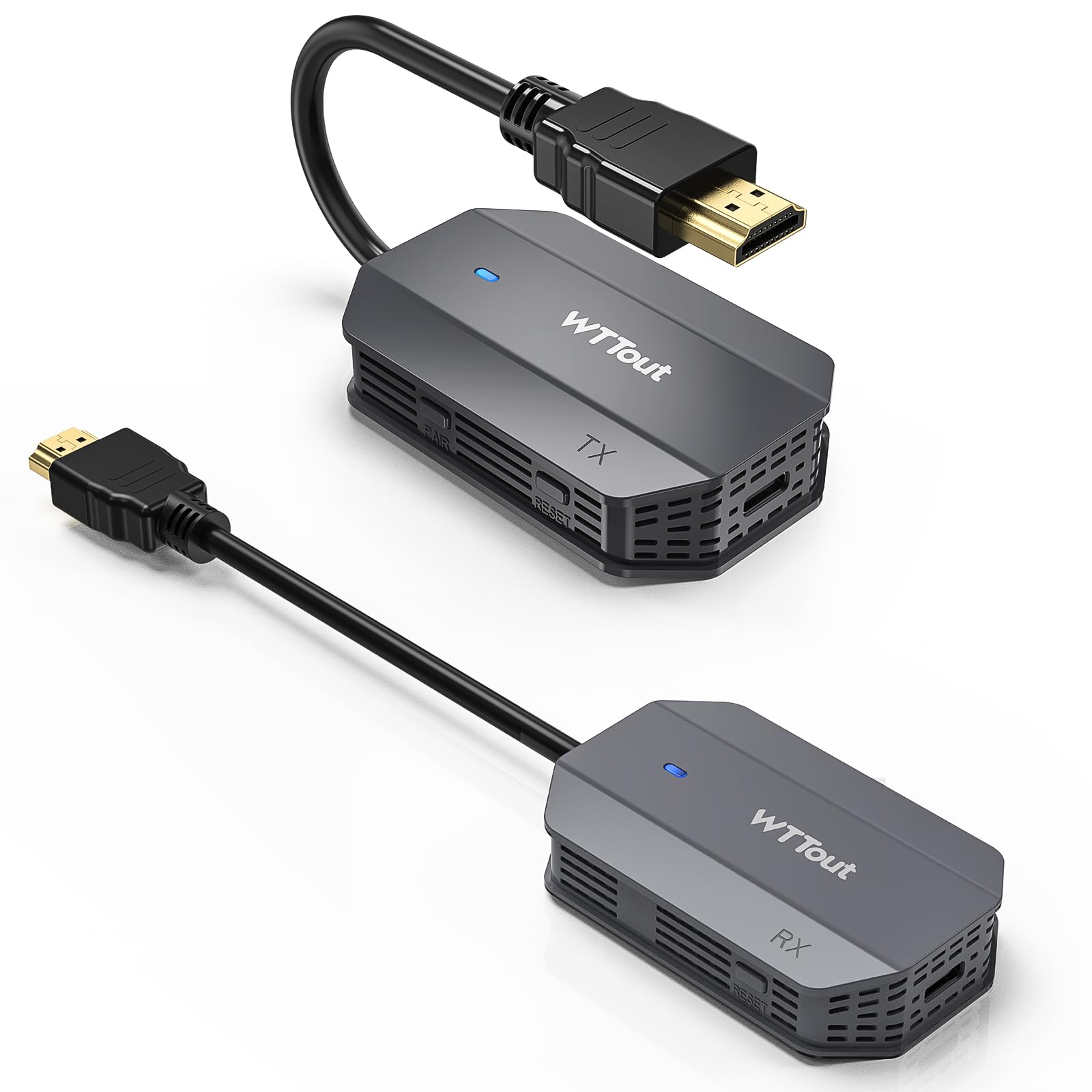 Wireless HDMI Transmitter and Receiver, HDMI Extender 165FT Long Range,Plug and Play, Support 2.4/5GHz for Streaming Video/Audio to TV/Monitor/Projector from PC/Camera/Laptop(Grey)
