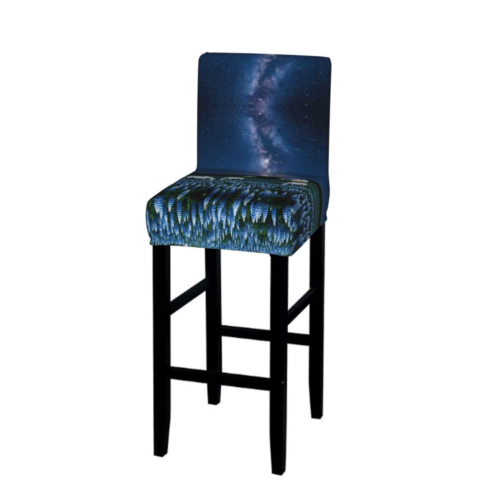 CNTDBU Night flowers Bar Stool Cover-Stretchy Chair Slipcover for Kitchen