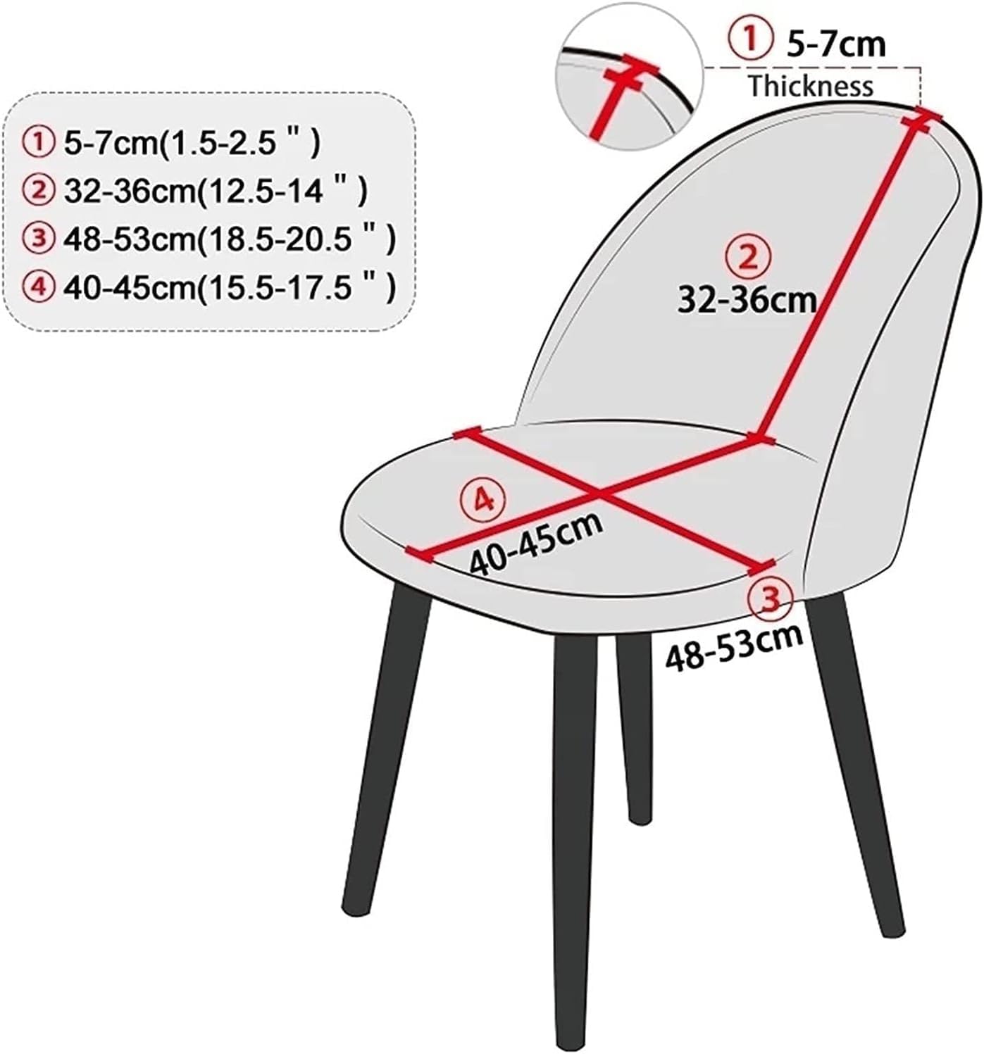 Fundas para Sillas de Comedor Elasticas 6 Piezas Spandex Respaldo Curvo Cubiertas para Sillas Lavables Extraíbles Cubierta de Protectora Silla para la Restaurante del Hotel