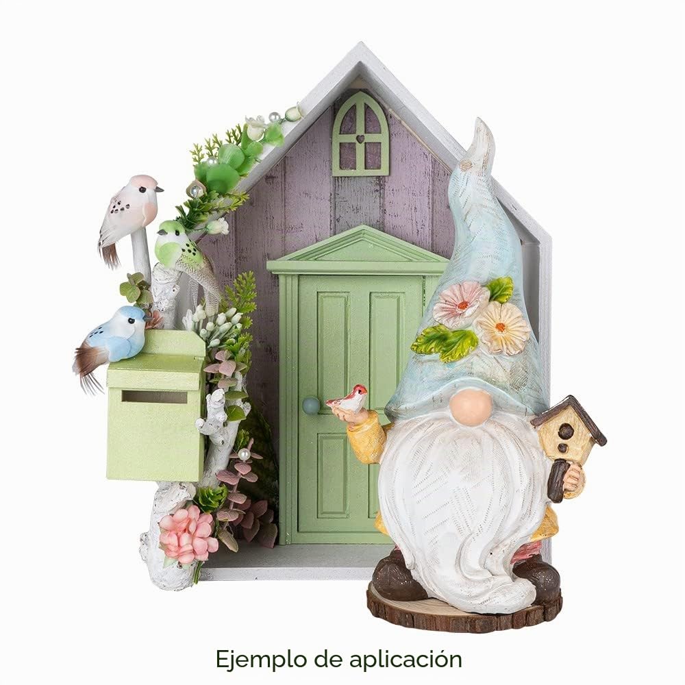 Ideen mit Herz Figuras decorativas de duendes | Pareja con regadera y pajarera | Enano de jardín | Decoración de primavera para casa y arriate de flores | 23 cm de alto | 10 cm de ancho | 2 unidades