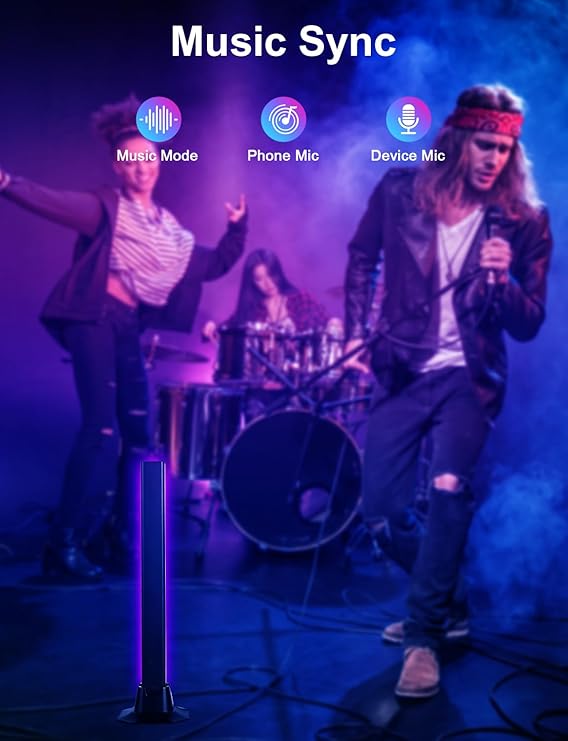 RGB IC LED Light, RGB Light Bar Works with Alexa, Gaming Lamp, TV Lighting via App and Remote Control, Music Sync, Timer, Ambience Lamp for Desk, Monitor, Room, Holidays [Energy Class F]