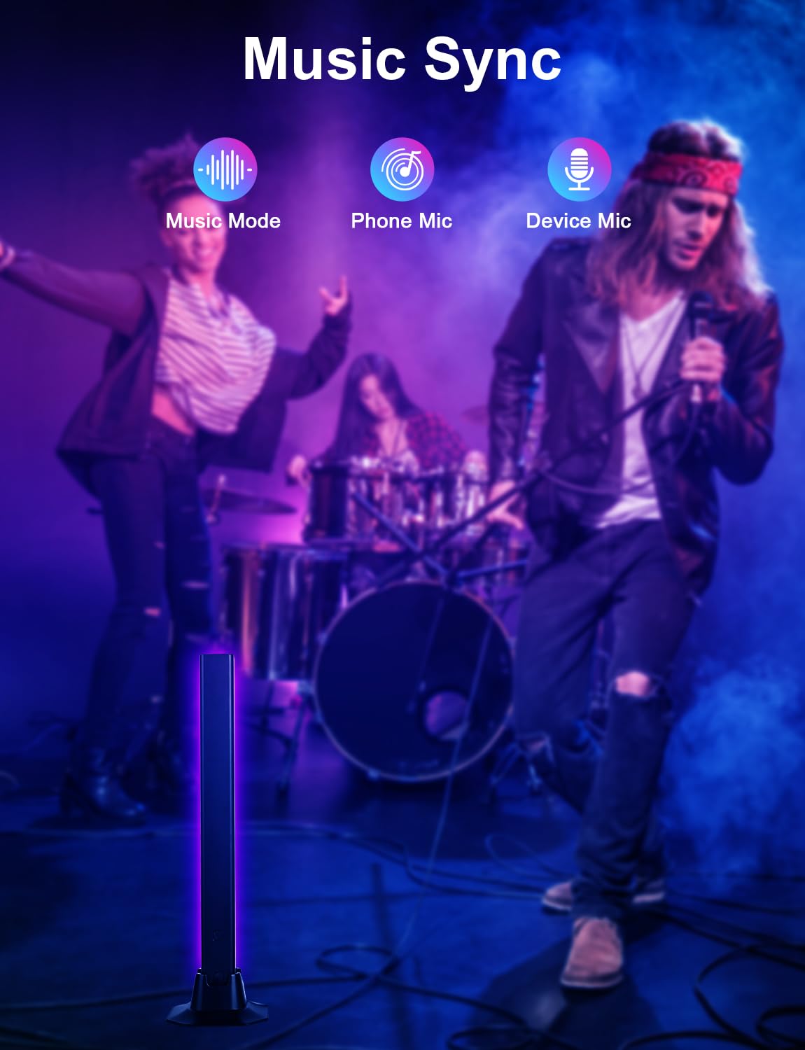 Barra luminosa RGB, barra luminosa a LED, controllo tramite app, alimentazione USB, retroilluminazione TV cambia colore, sincronizzazione musica, illuminazione ambientale, per stanza, PC, monitor