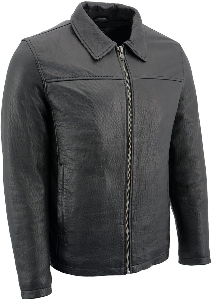 Milwaukee Leather SFM1875 Men's New Zealand Lambskin Leather with Shirt Style Collar