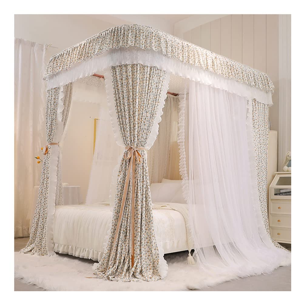 Moustiquaire de lit double beige contre insectes installation facile