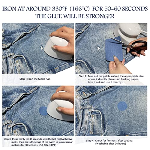 Image of KING MOUNTAIN Iron-on Repair Patch,3 inchx60 inch100% Cotton Denim Iron-on Repair Patch, Jeans and Clothing Repair and Decoration Kit (Black)