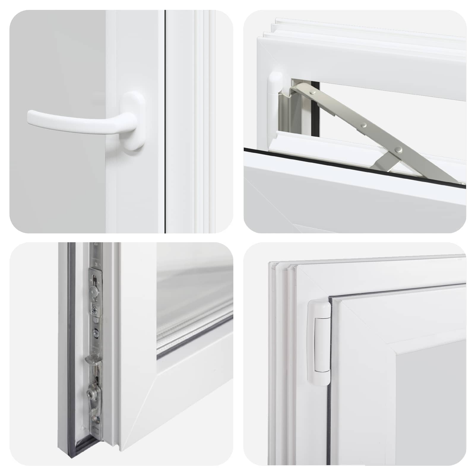 vidaXL Ventana de sótano RISOR 60 x 90 cm PVC y Vidrio Blanco, Sótano, Aislante Térmico Moderno y Duradero para Ventanas Eficientes, Accesorios de Vidrio PVC Aislantes
