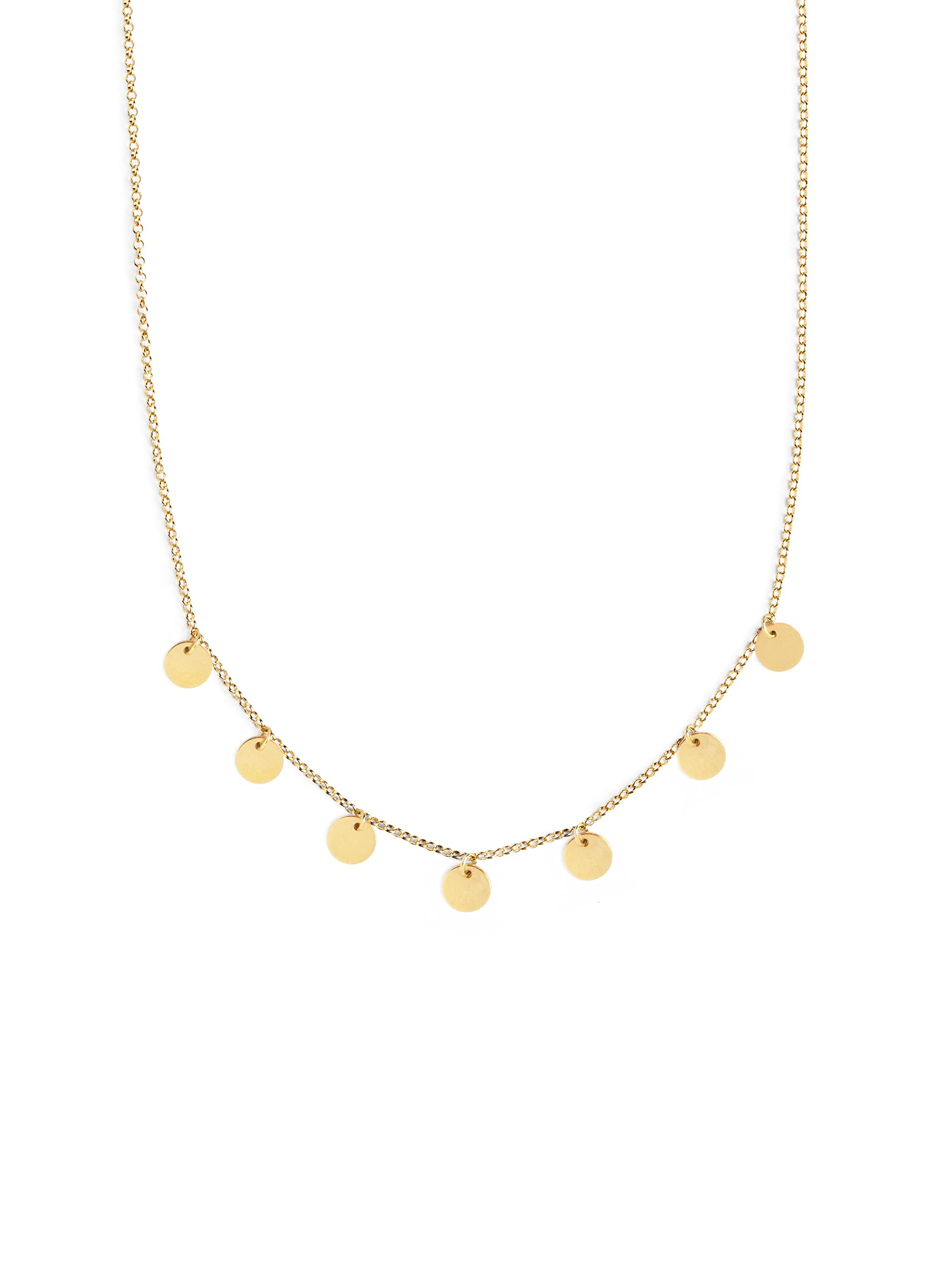 SINGULARU Collar Mini Moons - Colgante en Plata de Ley 925 - Cadena con mini Medallas de Talla Unica - Joyas para Mujer - Hecho en España - Varios Acabados