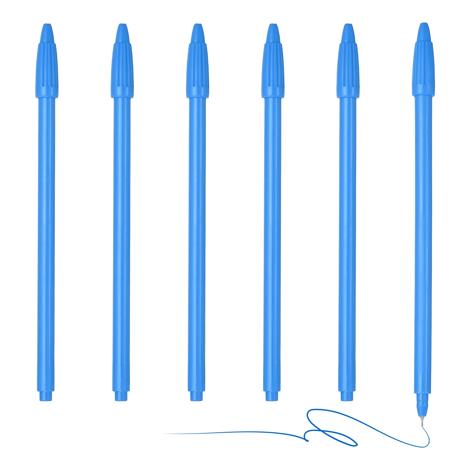 PATIKIL 6Pcs Colored Gel Ink Pens, 0.5mm Water Blue Gel Ink Ballpoint Pens Fine Point Smooth Writing for Journaling Notebook Office Stationery Drawing Teachers, Water Blue