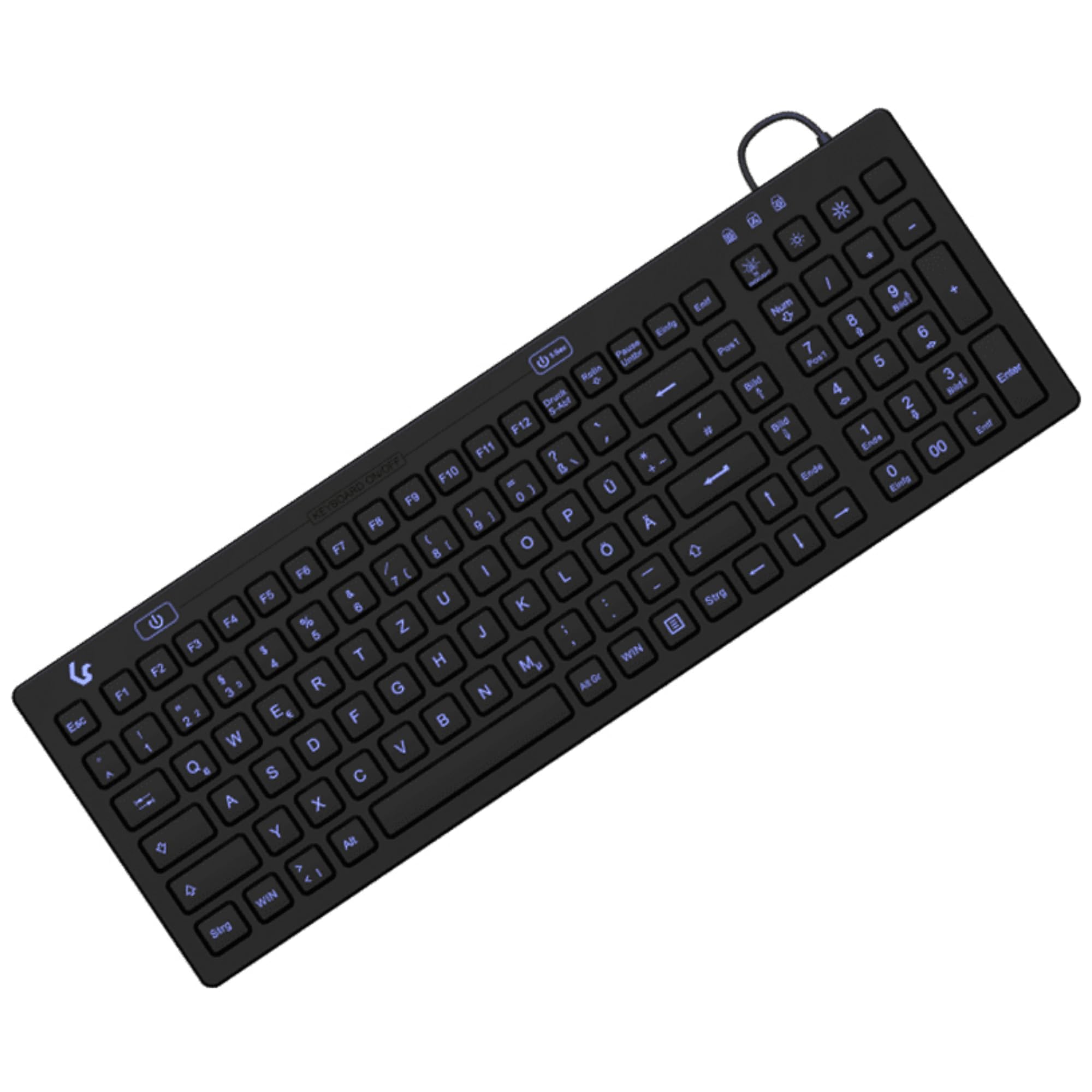 Keysonic RaidSonic KSK-​6031INEL-​B - Tastatore QWERTZ, Tedesco, Nero