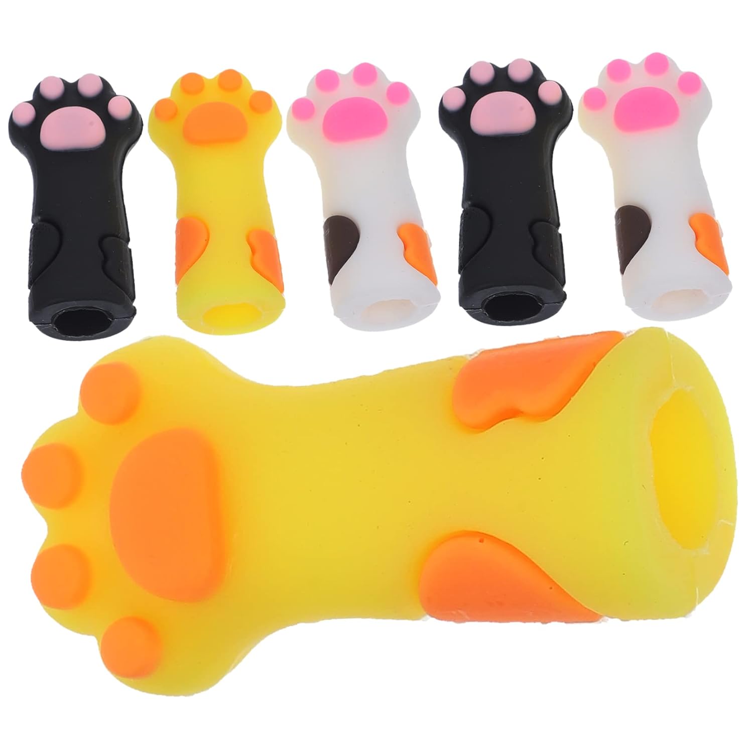 6Pcs Cat Paw Cuticle Scissors Caps Lovely Silicone Protective Covers for Nail Care Tools Durable Flexible Design for Manicure and Pedicure Use