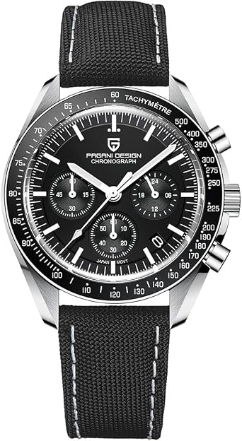 Pagani Design 1701 V3 Men's Chronograph Quartz Dial 40mm VK63 Movement Stainless Steel Mirror Sapphire Watch 100 Metre Water Resistant Sports Watch
