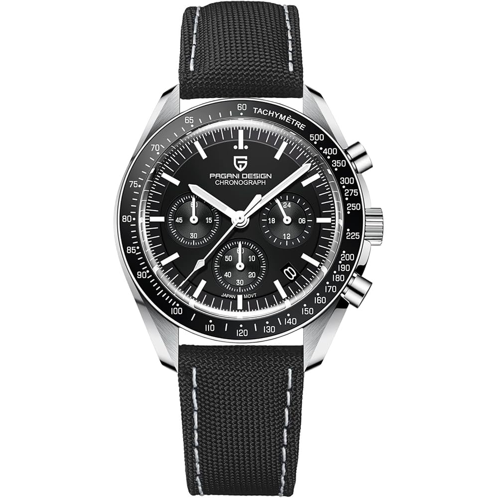 Pagani Design 1701 V3 Men's Chronograph Quartz Dial 40mm VK63 Movement Stainless Steel Mirror Sapphire Watch 100 Metre Water Resistant Sports Watch