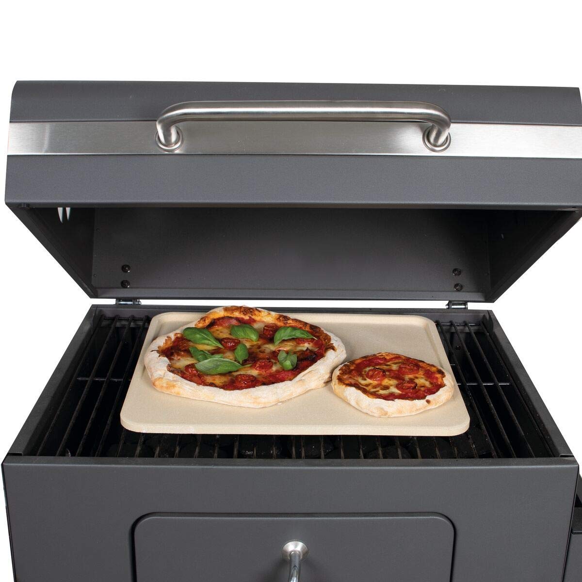 Boska Pietra Pizza Deluxe Rettangola/Per il forno/Pizze con la qualità di quelle fatte nel forno di mattoni/Bordo rialzato lussuoso/Cordierite / 32x40 cm
