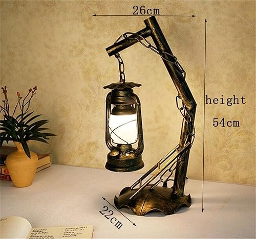 Miniatura 2 de Lámpara de Mesa Clásico Retro Keroseno Lámpara Creativa Antigua Lámpara de Mesa de Hierro Forjado Lámpara de Mesa de Sala de Estar Dormitorio