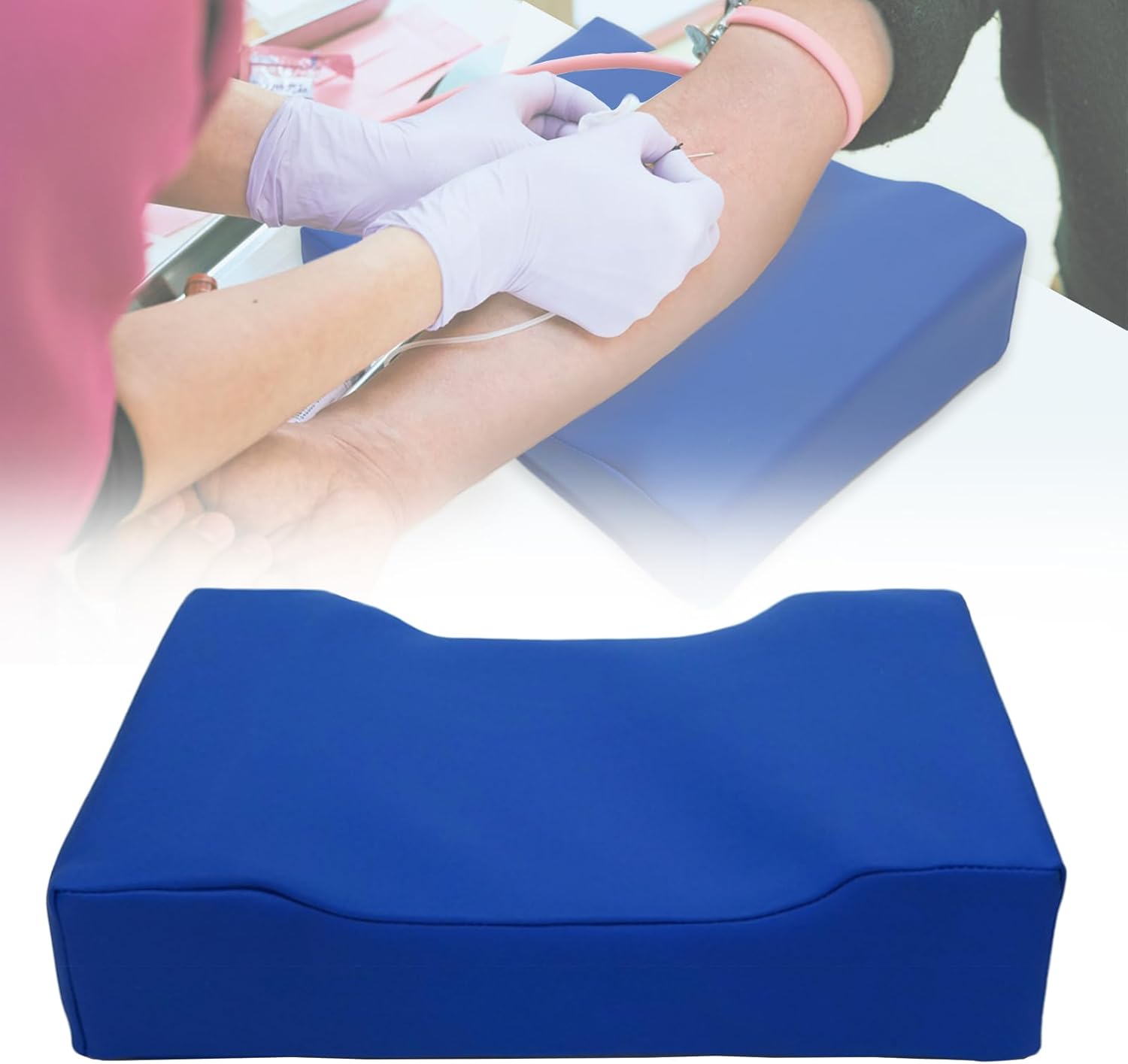 Arm Pillow for Infusion - Arm Positioning Cushion, Locator Slot Support Pad for Clinics Patient Nursing Care, 11" L x 7.9" W x 3.1" H, 1 Pcs