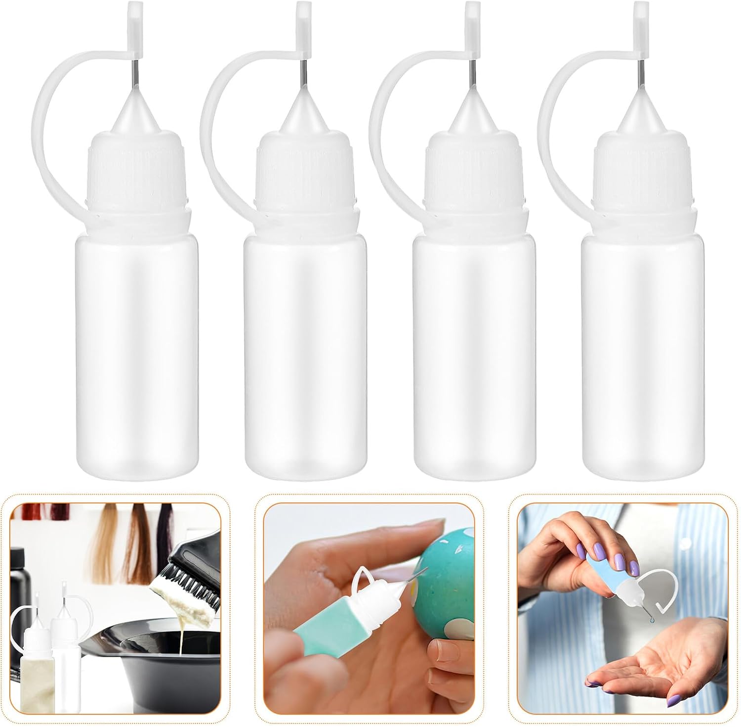 Hemoton 25pcs 10ml Precision Tip Squeeze Bottles Plastic Applicator Bottles with Needle Nozzle for Paint Glue and Liquid Dispensing Portable Refillable for Craft and Travel Use