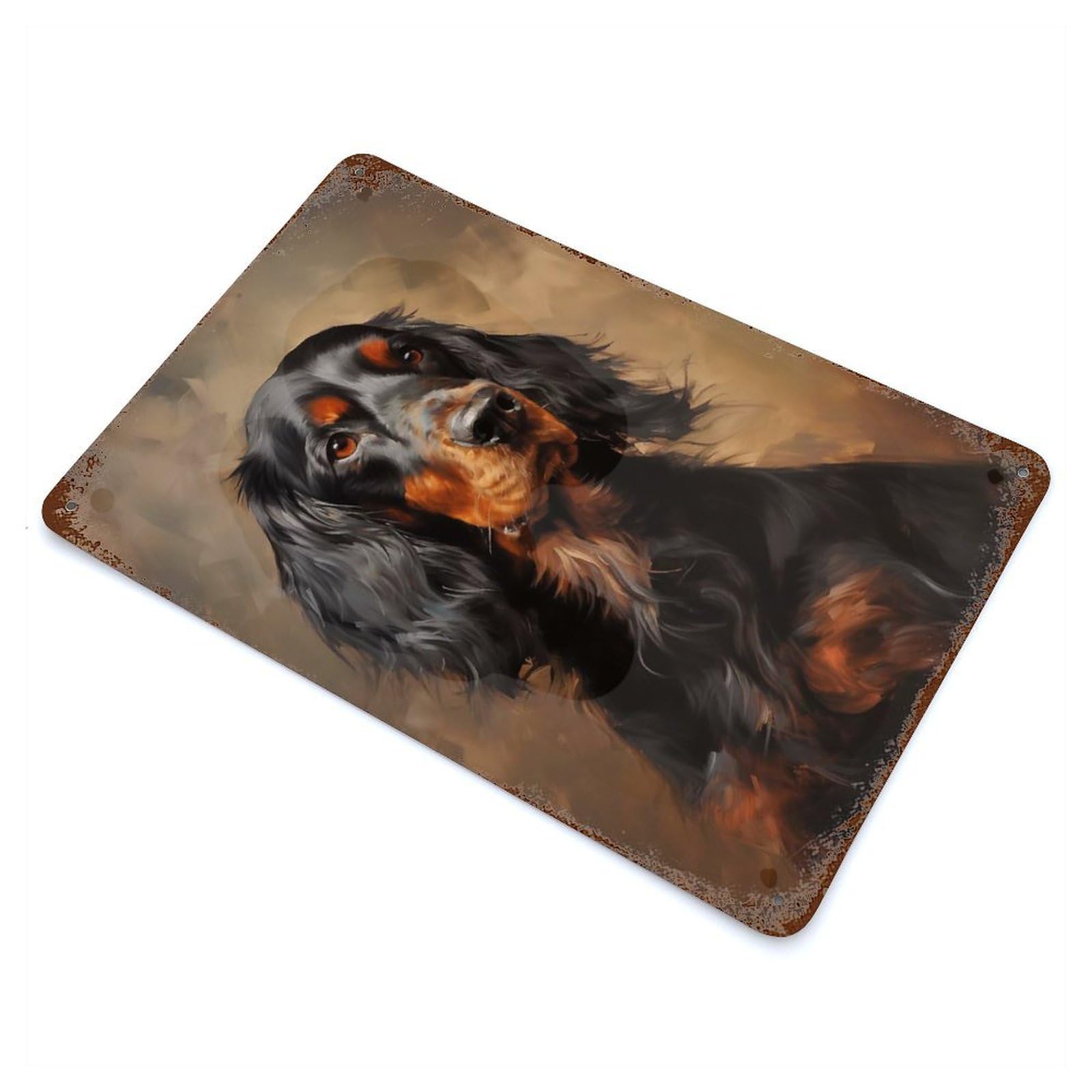 Rust Effect Gordon Setter Decorative Tin Sign 11.8"x7.9", Rustic Home Decor for Cafe, Home Bar And Lounge Decor