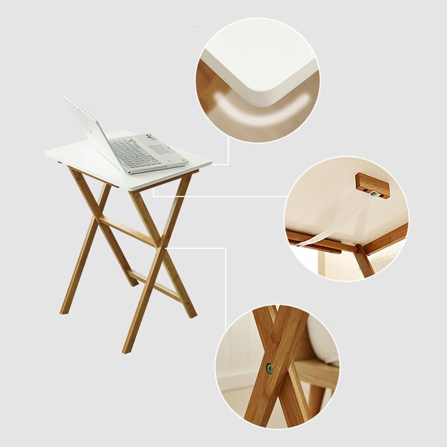 Aimery Office End Table Square Folding Side Table, Simple Living Room Sofa Table, Mini Home Office Table, Portable Picnic Table