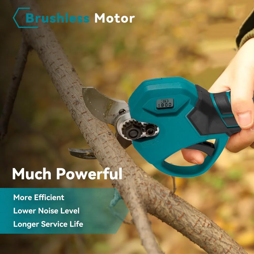 Tijeras de podar eléctricas con batería, máx. 30 mm, para batería Makita de 18 V, 2 anchos ajustables, tijeras de podar eléctricas sin escobillas para flores, fruit branches, potted plants (azul)