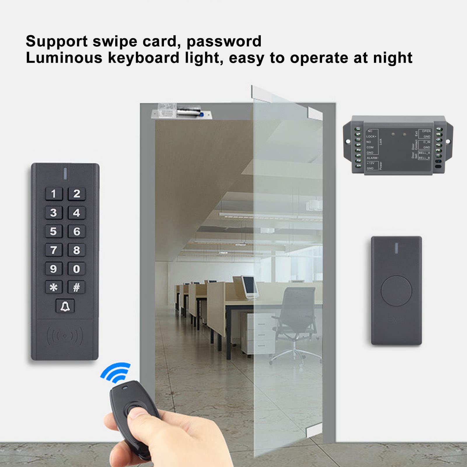 Tastatur-Zugangskontrollsystem IP66 Wasserdichter Ausweis Wireless Access Controler Smart Lock Keyless Entry TüRschloss Robust Geeignet FüR Home Office Hotel