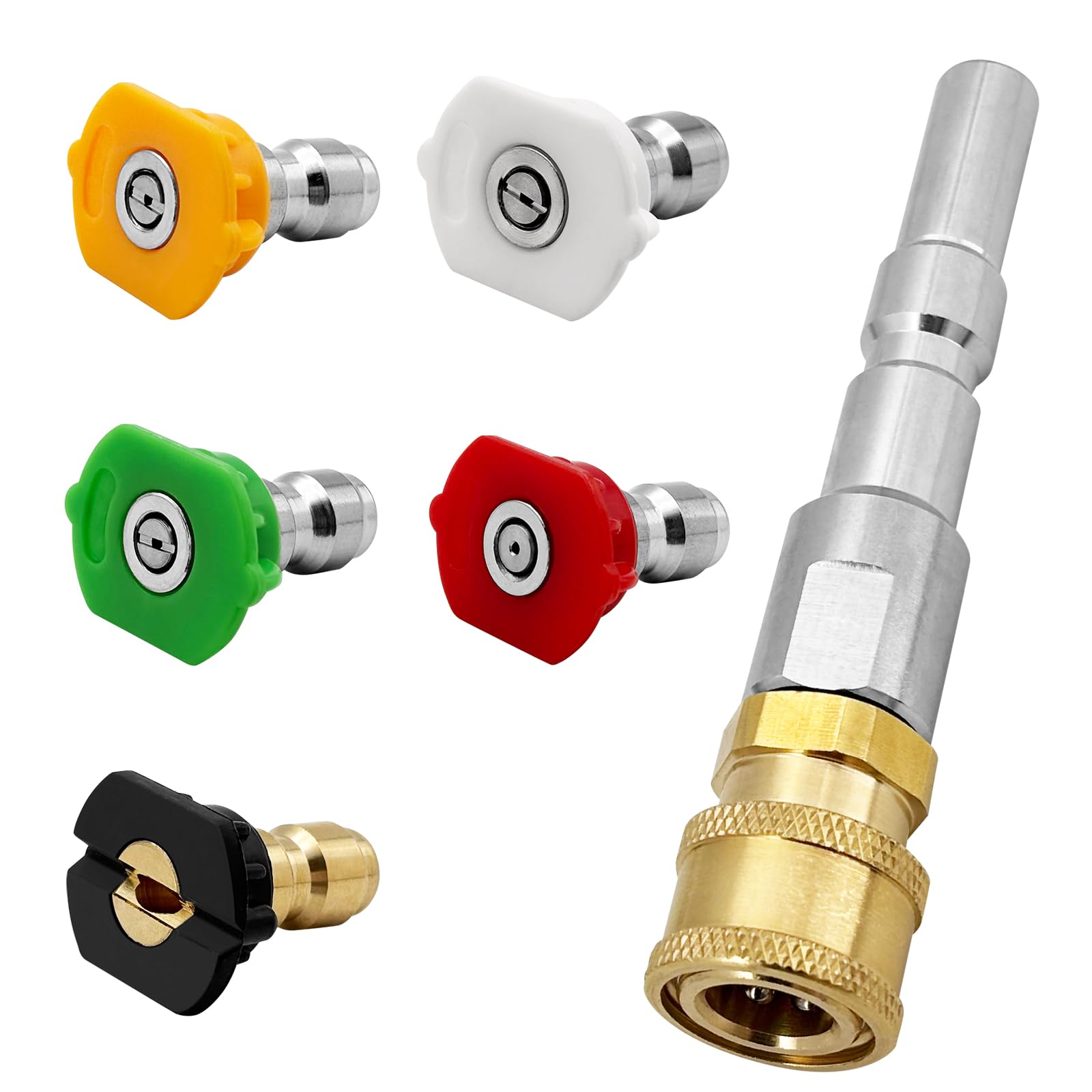 Nilfisk Alto KEW Neptune Wap - Raccordo rapido D12 per Nilfisk - con 5 ugelli per idropulitrici in acciaio inox, attacco rapido, adattatore a baionetta, accessorio per idropulitrice Nilfisk Alto KEW