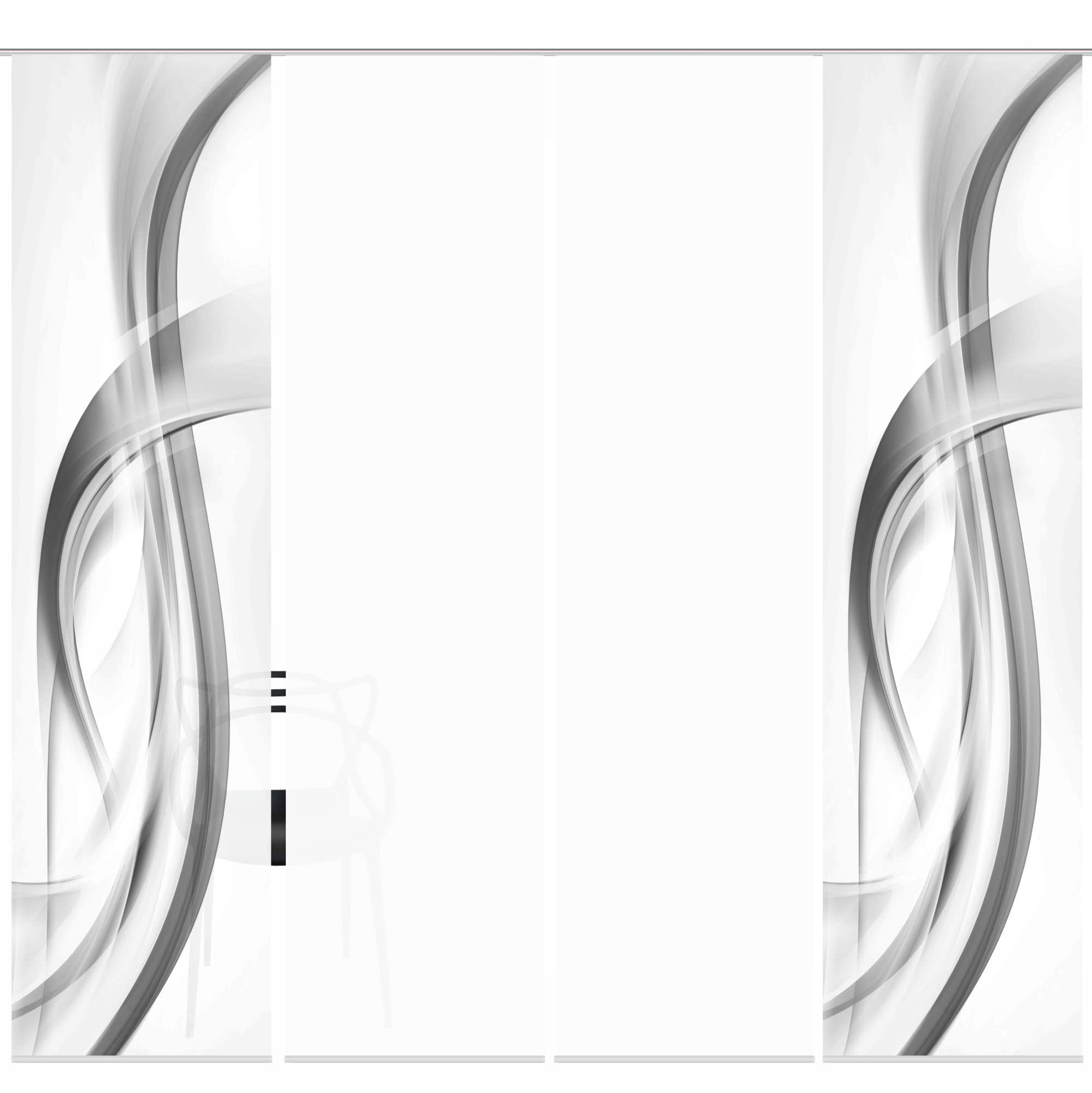 4er-Set Schiebevorhänge Malea Blickdicht, Höhe 245 cm, grau