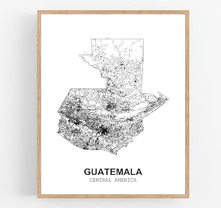 Eleville 8X10 Unframed Guatemala Central America Country Abstract Road Modern Map Art Print Poster Office Home Decor Minimalist Wall Art wgn1010