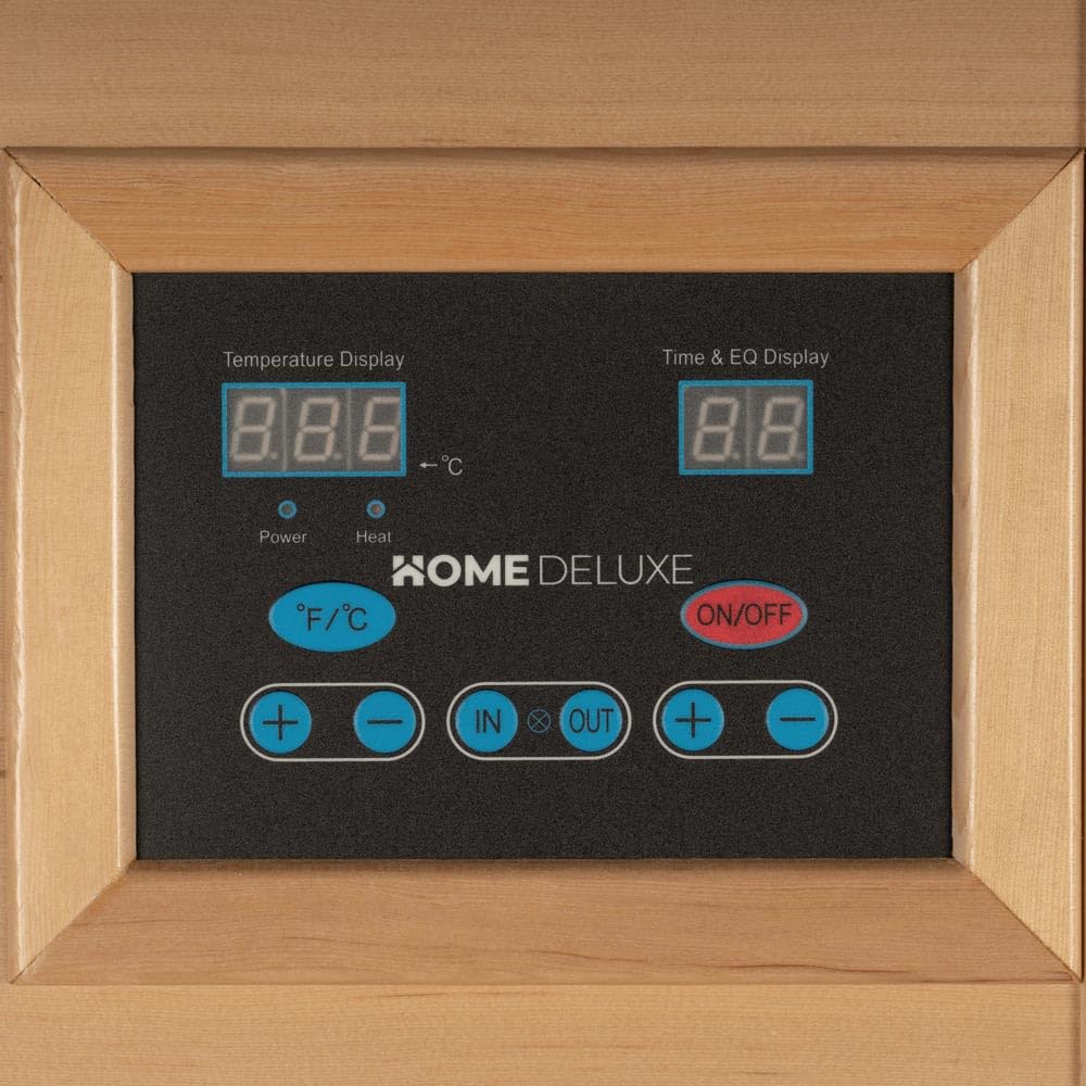 Home Deluxe - Cabina de infrarrojos REDSUN XXL -150 x 150 x 190 cm - para 2-4 personas, 8 radiadores cerámicos, madera: hemlock I Sauna de infrarrojos, sauna, cabina de calor, infrarrojos