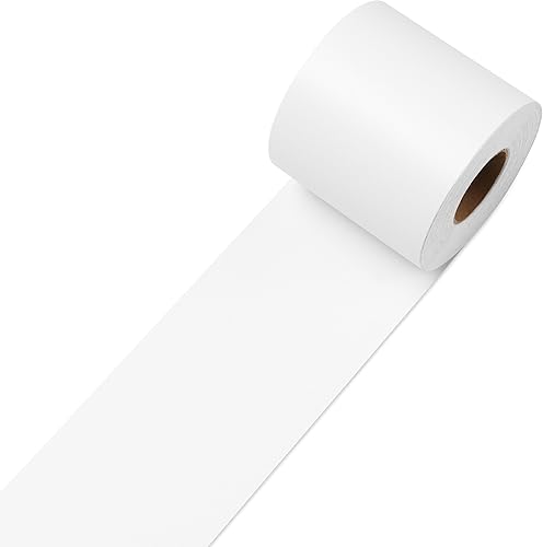 Decotalk Papel tapiz blanco de 3 x 590 pulgadas, bordes de despegar y pegar, para dormitorio, baño, marco de espejo, bordes de papel de pared,