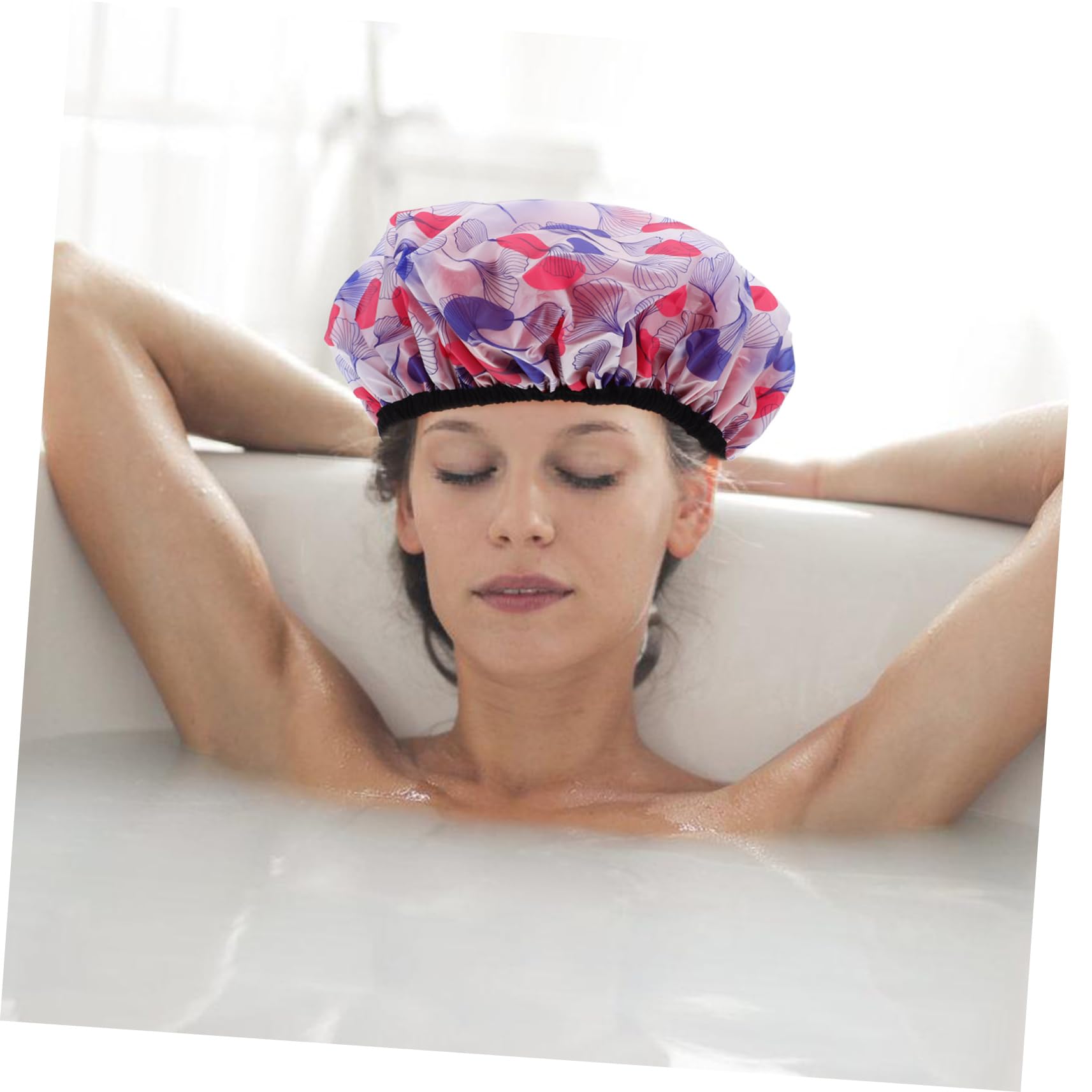 Beaupretty 5piezas Gorro De Ducha Para Mujeres Doble Capa Gorro Decorativo y Reutilizable Para Cabello y Spa