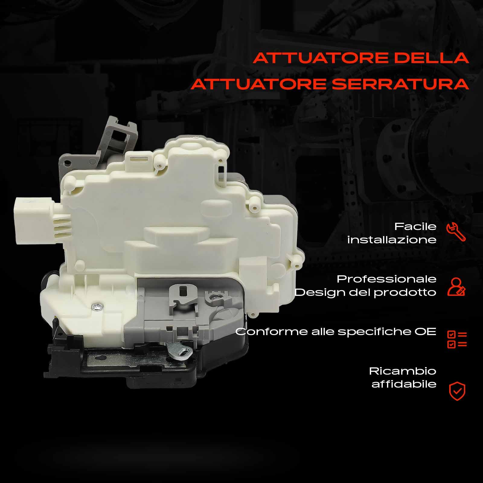Frankberg Serratura porta serratura auto Posteriore sinistro | Compatibile con A4 Avant 8K5 Q3 8UB 8UG Q5 8RB A4 8K2 Q7 4LB Replace# 9A783911501