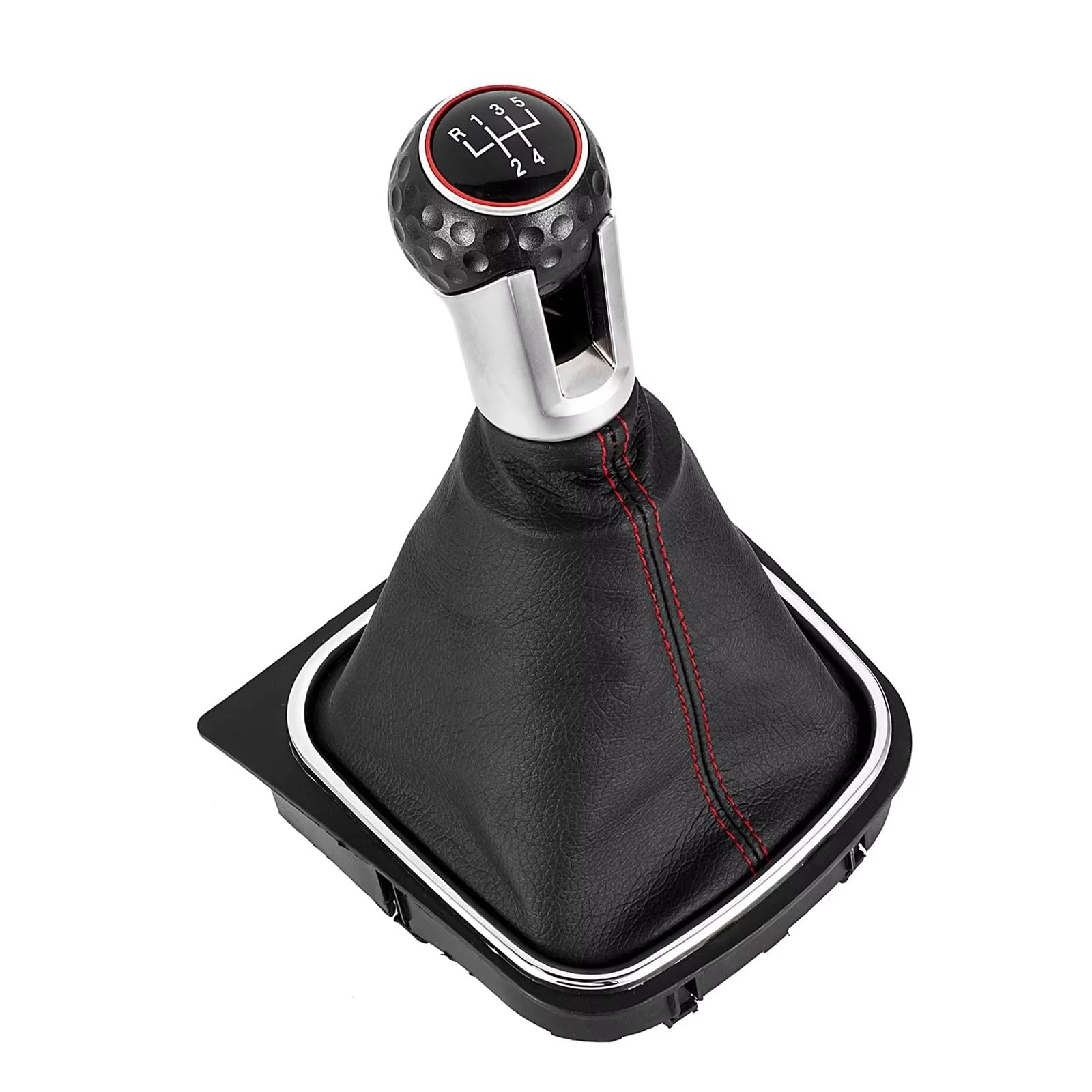 Hguvsjd 5 Speed Car Shift Gear Knob For Vw For Golf 5 Mk5 R32 For Gtd For Gti 6 Mk6 R20 2004-2013 Gear Shift Knob Car Stick Lever Shifter Handball With Gaiter Boot Cover Transmission Shifter Lever