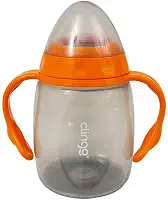COPO COM ALÇAS BICO SILIC COLORS CINZA/LARANJA, Clingo, Cinza/Laranja