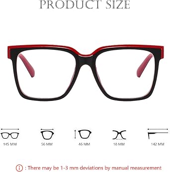 Oversized Blue Light Blocker Glasses for Women Men Fashion Square Computer Glasses No Prescription Glasses