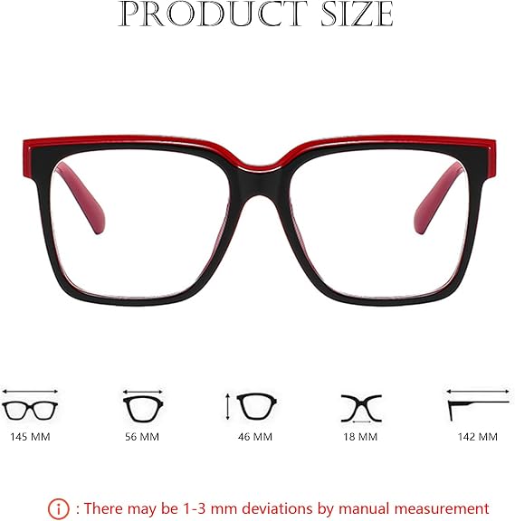 Oversized Blue Light Blocker Glasses for Women Men Fashion Square Computer Glasses No Prescription Glasses